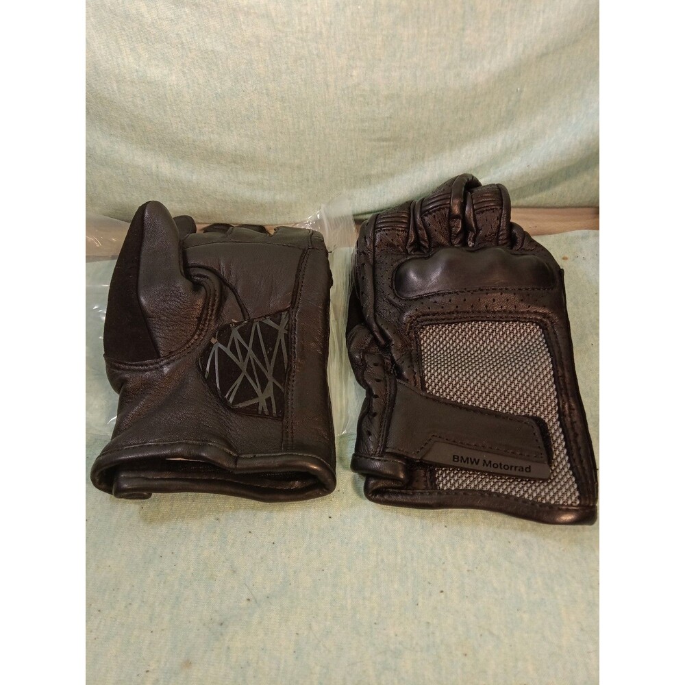 BMW Motorrad motorcycle black leather riding gloves